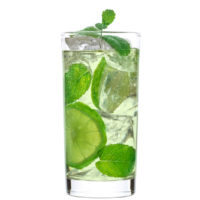 cool lime instant spritz in glass with mint and lime