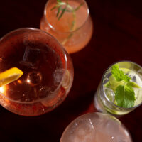 sampler pack image showing all four flavours of citizen spritz non alcoholic spritz in glasses