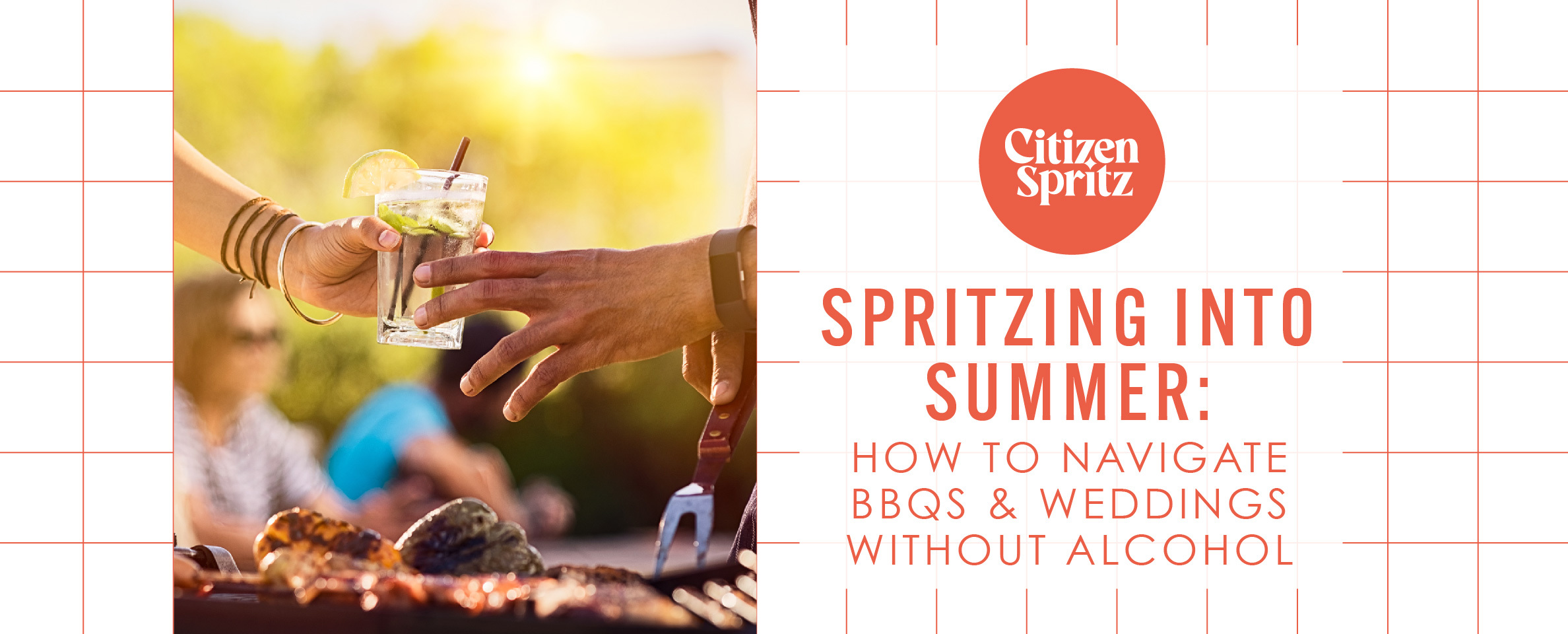 Spritzing into Summer with non-alcoholic spritzes! Learn how to navigate social events without alcohol and enjoy BBQs and weddings sober(ish).